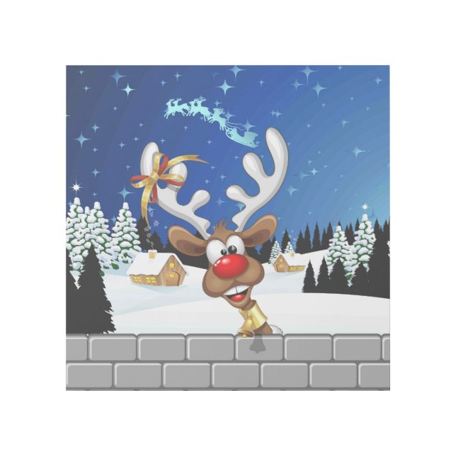 Funny Reindeer Peeking Christmas Meme  Gallery Wrap (Front)