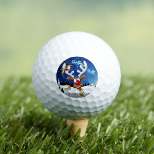 Funny Reindeer Peeking Christmas Meme Golf Balls