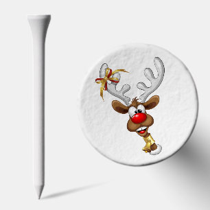 Funny Reindeer Peeking Christmas Meme Golf Tees