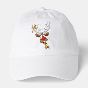 Funny Reindeer Peeking Christmas Meme Hat