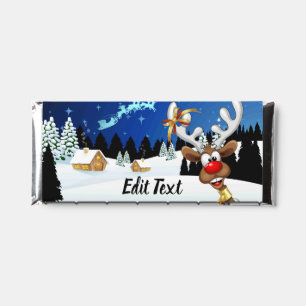 Funny Reindeer Peeking Christmas Meme  Hershey Bar Favors