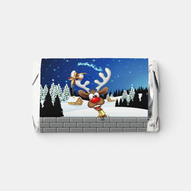 Funny Reindeer Peeking Christmas Meme  Hershey's Miniatures (Front)