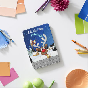 Funny Reindeer Peeking Christmas Meme  iPad Mini Cover