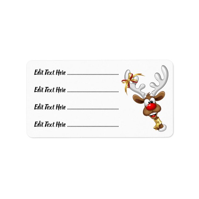 Funny Reindeer Peeking Christmas Meme  Label (Front)