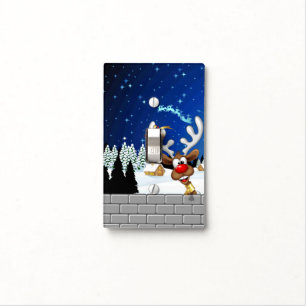 Funny Reindeer Peeking Christmas Meme  Light Switch Cover