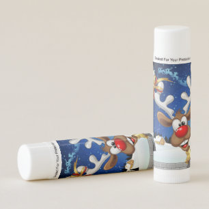 Funny Reindeer Peeking Christmas Meme Lip Balm