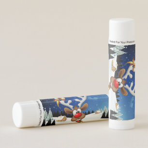 Funny Reindeer Peeking Christmas Meme Lip Balm