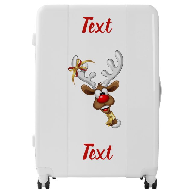Funny Reindeer Peeking Christmas Meme  Luggage (Front)