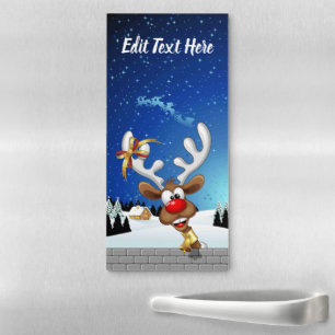 Funny Reindeer Peeking Christmas Meme  Magnetic Notepad
