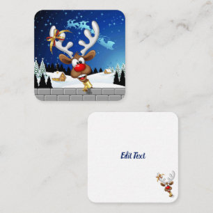 Funny Reindeer Peeking Christmas Meme  Note Card
