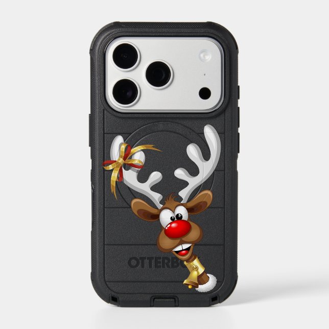 Funny Reindeer Peeking Christmas Meme  Otterbox iPhone Case (Back)