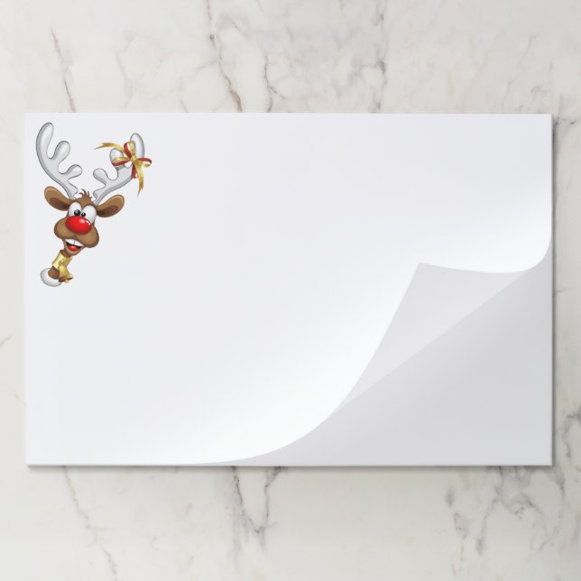 Funny Reindeer Peeking Christmas Meme  Paper Pad (Folded)