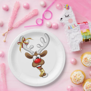 Funny Reindeer Peeking Christmas Meme  Paper Plates
