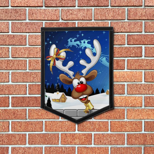 Funny Reindeer Peeking Christmas Meme  Pennant (Insitu 1)