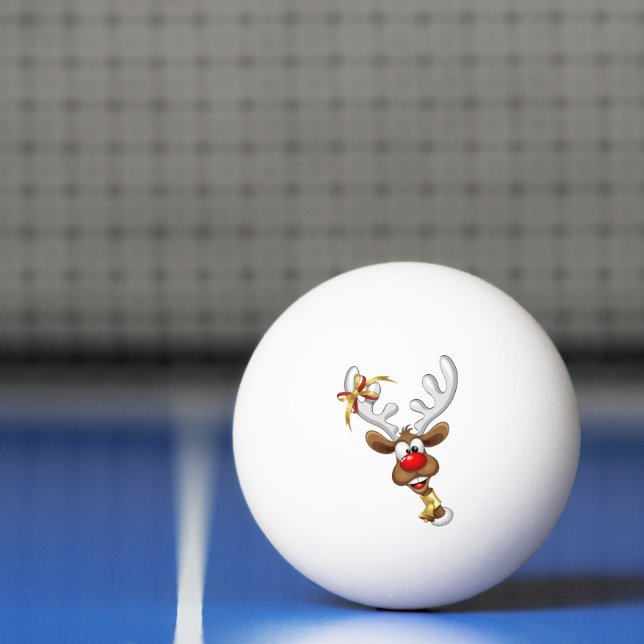 Funny Reindeer Peeking Christmas Meme  Ping Pong Ball (Net)