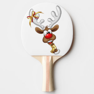 Funny Reindeer Peeking Christmas Meme Ping Pong Paddle