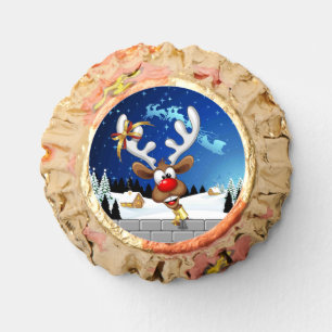 Funny Reindeer Peeking Christmas Meme Reese's Peanut Butter Cups