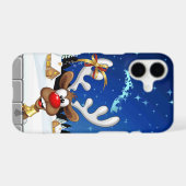 Funny Reindeer Peeking Christmas Meme  Samsung Galaxy Case (Back Horizontal)