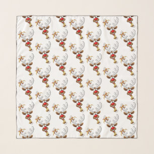 Funny Reindeer Peeking Christmas Meme Scarf