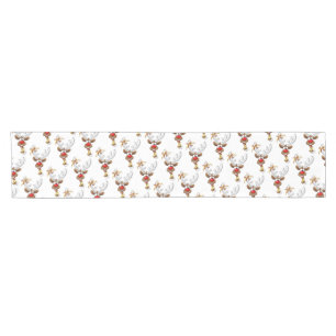 Funny Reindeer Peeking Christmas Meme Short Table Runner
