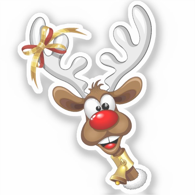 Funny Reindeer Peeking Christmas Meme  Sticker (Front)