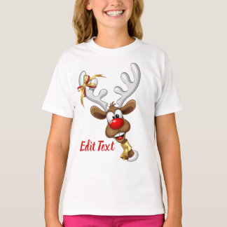 Funny Reindeer Peeking Christmas Meme  T-Shirt