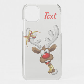 Funny Reindeer Peeking Christmas Meme iPhone 11 Case