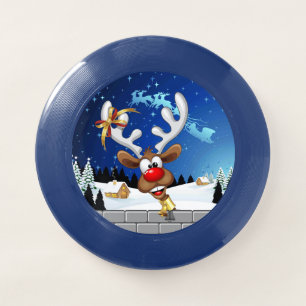 Funny Reindeer Peeking Christmas Meme Wham-O Frisbee