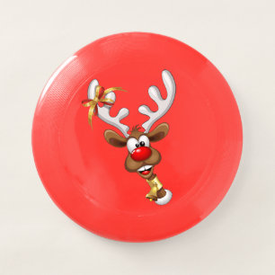 Funny Reindeer Peeking Christmas Meme Wham-O Frisbee