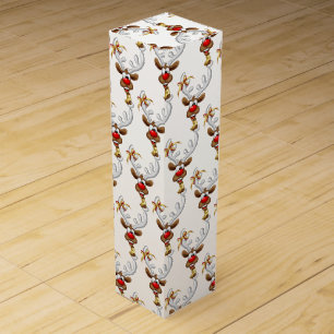 Funny Reindeer Peeking Christmas Meme Wine Box
