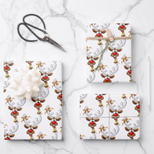Funny Reindeer Peeking Christmas Meme Wrapping Paper Sheets