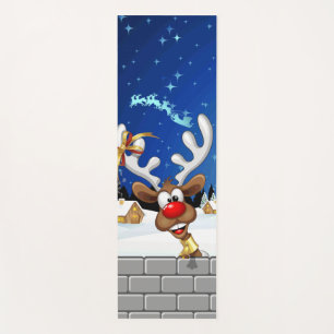 Funny Reindeer Peeking Christmas Meme Yoga Mat