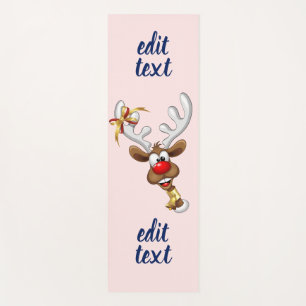 Funny Reindeer Peeking Christmas Meme Yoga Mat
