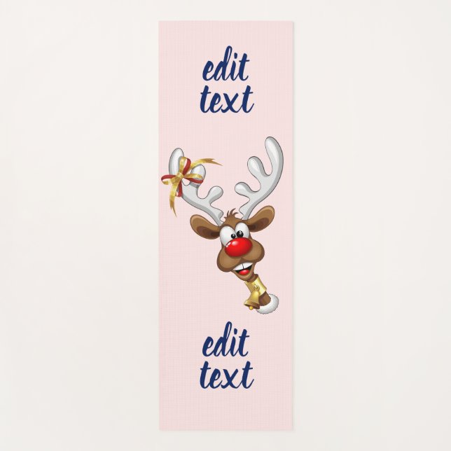 Funny Reindeer Peeking Christmas Meme  Yoga Mat (Front)
