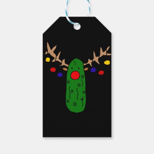 Funny Reindeer Pickle Christmas Cartoon Gift Tags