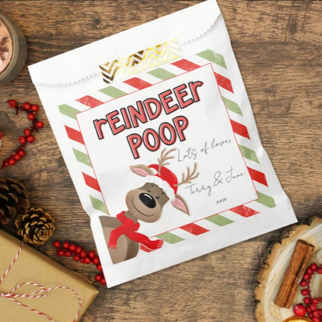Funny Reindeer Poop Christmas Favor Holiday Bag  (Creator Uploaded)