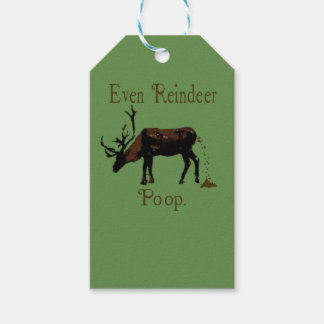 Funny Reindeer Poop Christmas Gift Tags