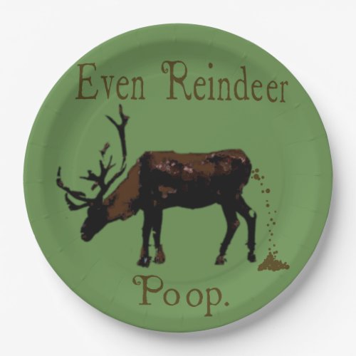 Funny Reindeer Poop Christmas Paper Plates