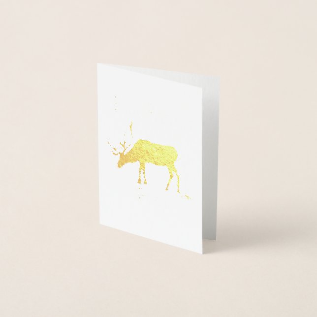 Funny Reindeer Poop Christmas Rude Humor Foil Card (Front)