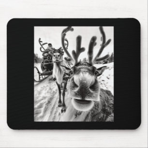 Funny Reindeer Selfie Christmas  Mouse Pad