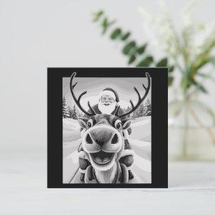 Funny Reindeer Selfie Christmas Santa Holiday Card