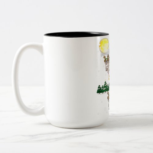 Funny Reindeer Shih Tzu Xmas Christmas Dog Two_Tone Coffee Mug