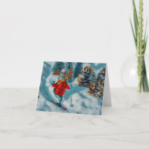 funny reindeer skiing christmas cards