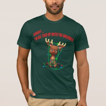 Funny Reindeer T-shirt by christmas_tshirts at Zazzle