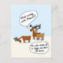 Funny Reindeer Vegas Christmas Holiday Postcard