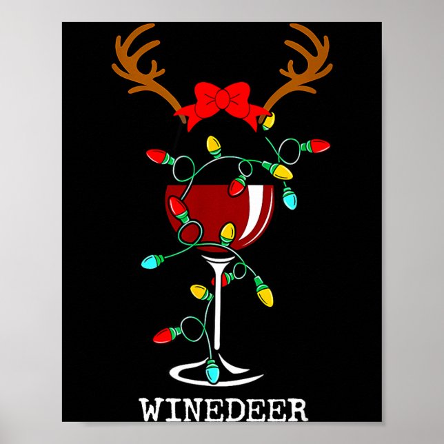 Funny Reindeer Winedeer Reinbeer Matching Couples  Poster (Front)