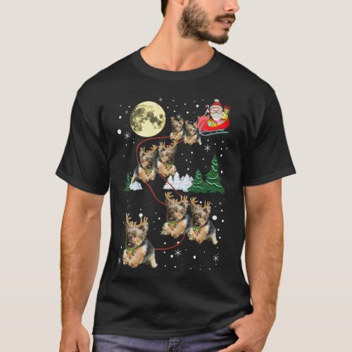 Funny Reindeer Yorkie Xmas Christmas Dog Lovers Gi T_Shirt