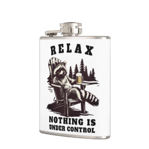 Funny Relax under control Whisky Flask Gift
