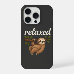 Funny Relaxed Sloth Cute Lazy Lifestyle Illustrati iPhone 15 Pro Case