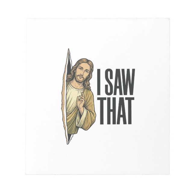 Funny Religious I Saw That Vintage Notepad (Front)